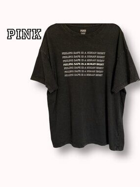 Pink Victoria's Secret One Size acid wash tee
